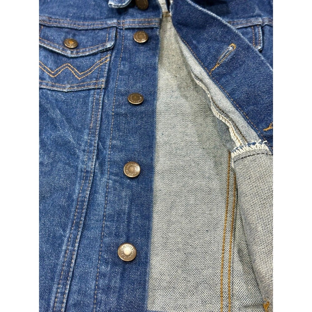 Wrangler Cowboy Cut Unlined Dark Blue Cotton Denim Jacket #84145PW Sz XS/SM Fit - Picture 9 of 12